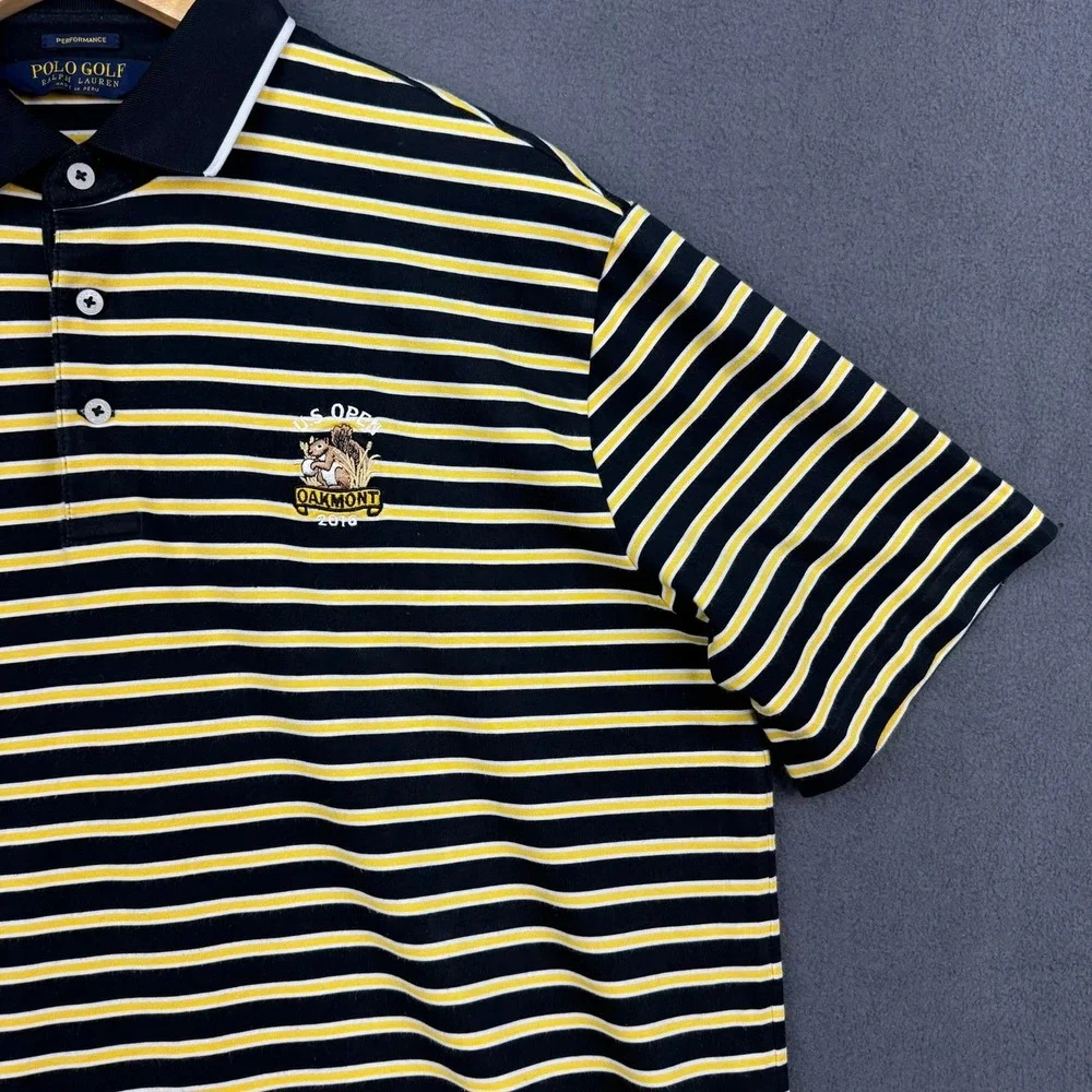 Polo Golf Ralph Lauren Shirt‎ Mens Large Striped U.S. Open Oakmont 2010 Golf